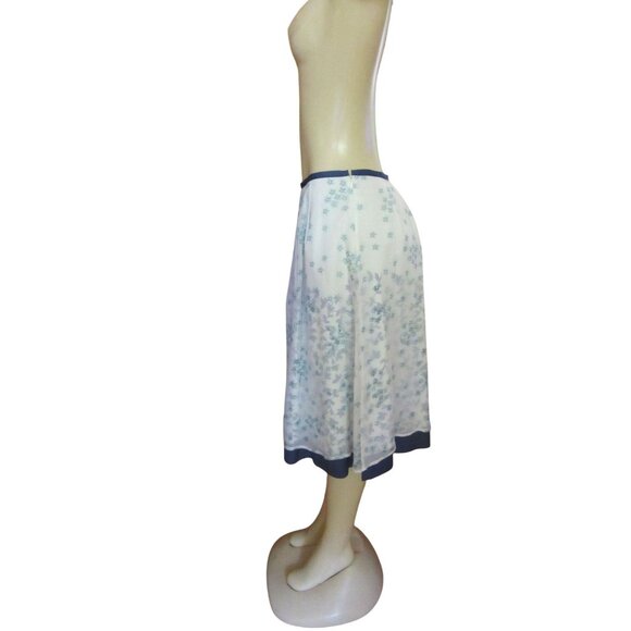 NWT J. Jill Blue & White Floral Silk Skirt Size 8 With Layered Design - Picture 3 of 5